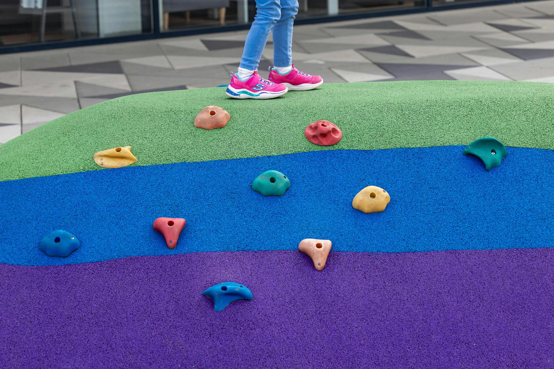 little climbing hill for kids in a shopping mall